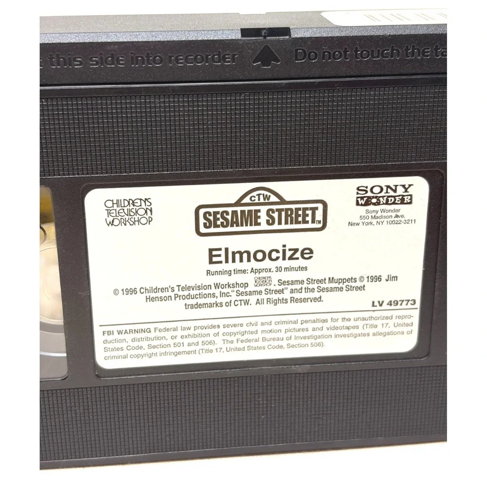 Sesame Street Elmocize VHS 1996 Sony Wonder Children's Workshop Elmo Exercise